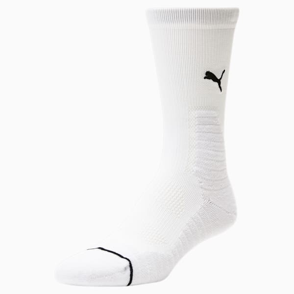 Men's Basketball Crew Socks [1 Pack], WHITE / BLACK, extralarge